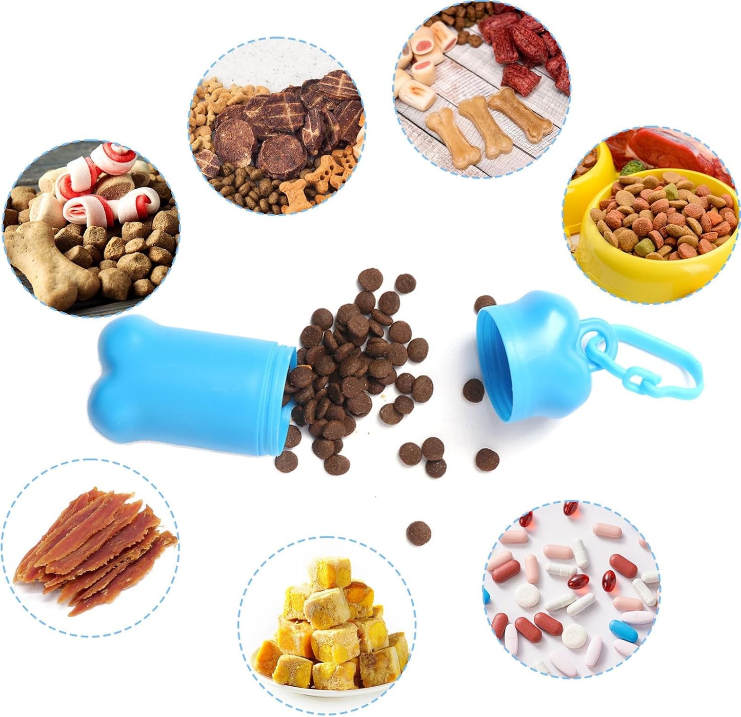 Portable Dog Treat Pouch for Pet Training, Mini Treat Holder Small Dog Treat Bag and Training Container -1 Piece(Dark Green)