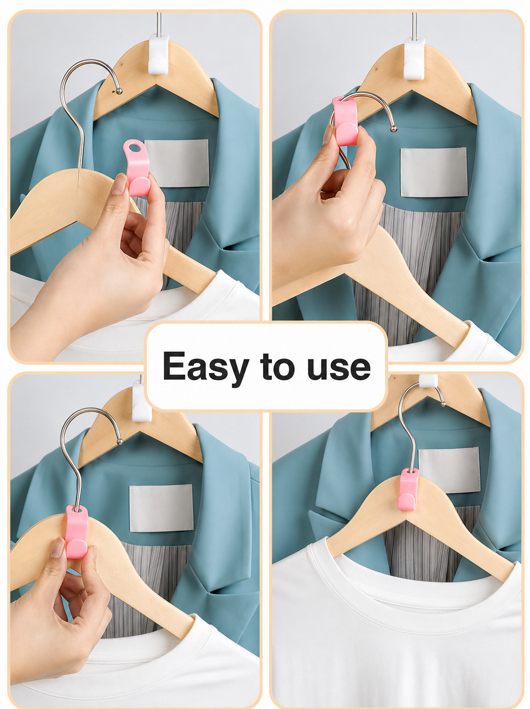 50/5Pcs Clothes Hanger Hooks Space Saving Closet Connector Hook Cascading Hanger Plastic Extender Clips Wardrobe Coat Organizer