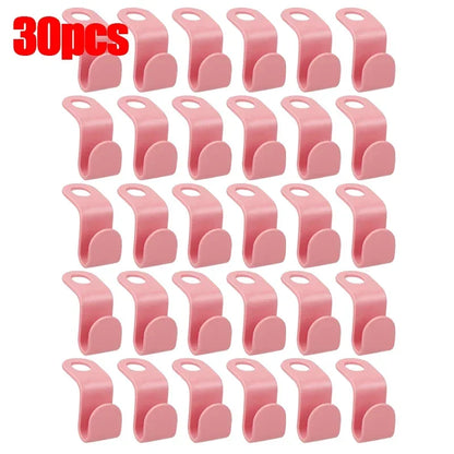 50/5Pcs Clothes Hanger Hooks Space Saving Closet Connector Hook Cascading Hanger Plastic Extender Clips Wardrobe Coat Organizer