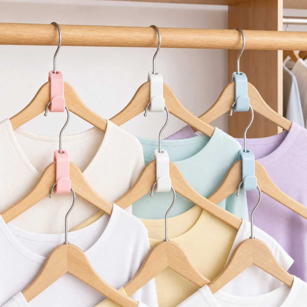 50/5Pcs Clothes Hanger Hooks Space Saving Closet Connector Hook Cascading Hanger Plastic Extender Clips Wardrobe Coat Organizer